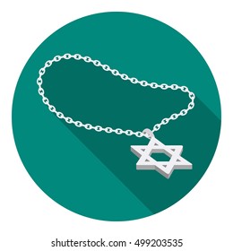 Star of David icon in flat style isolated on white background. Religion symbol stock vector illustration.