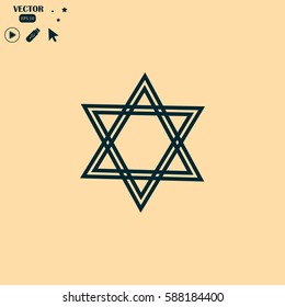 Star of David icon illustration isolated vector sign symbol.