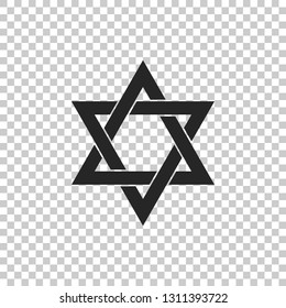 Star of David icon isolated on transparent background. Flat design. Vector Illustration