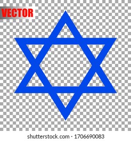 Star of David icon isolated on transparent background. Religious symbol. Vector illustration