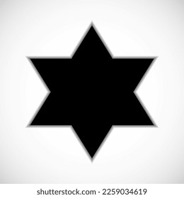 Icono de la estrella de David aislado en fondo blanco. Símbolo religioso. Ilustración del vector