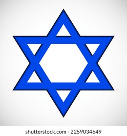 Star of David icon isolated on white background. Religious symbol. Vector illustration