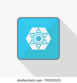 Star of David icon isolated on blue background. Star of David symbol of Israel. Vector stock.