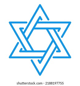 Star of David icon. Judaism and Jewish identity Vector symbol illustration