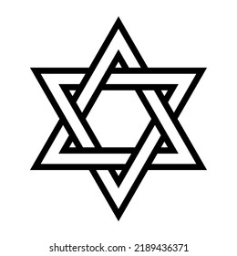 Star of David icon. Judaism and Jewish identity Vector symbol illustration