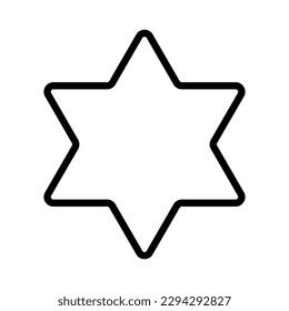 Star of David icon. Judaism sign. Six pointed star. Vector isolated on white background.