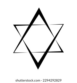 Star of David icon. Judaism sign. Six pointed star. Vector isolated on white background.