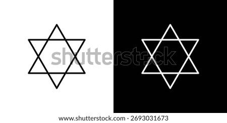 Star of David icon. Line with editable stroke.