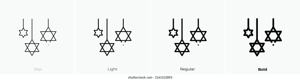 star of david icon. Linear style sign isolated on white background. Vector illustration.