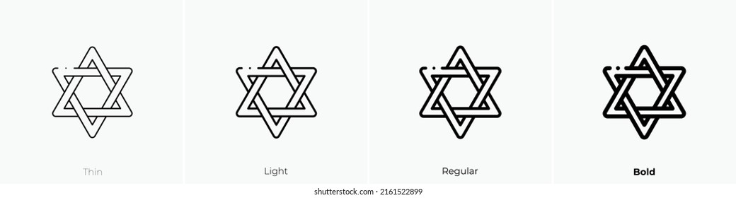 star of david icon. Linear style sign isolated on white background. Vector illustration.