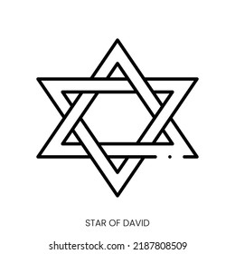 star of david icon. Linear style sign isolated on white background. Vector illustration