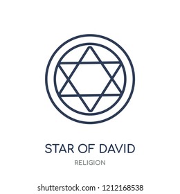 Star of David icon. Star of David linear symbol design from Religion collection. Simple outline element vector illustration on white background.