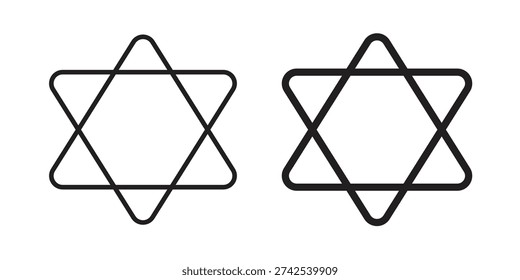 Elemento de diseño de logotipo de icono de estrella de David. iconos de estilo minimalista