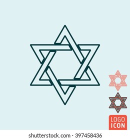 Star of David icon. Magen David icon isolated. Vector illustration