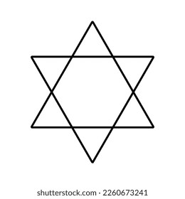star of david icon on white background, vector illustration.