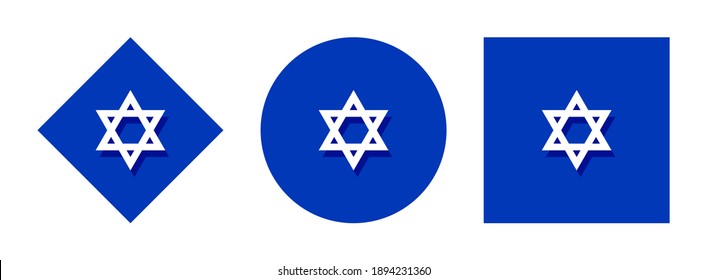 star of david icon set isolated on white background