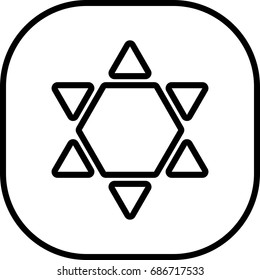 Star of David icon ,sign design (edge)