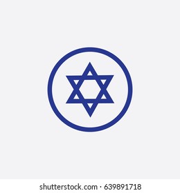 Star of David icon silhouette vector illustration