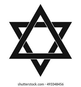 Star of David icon in simple style on a white background vector illustration