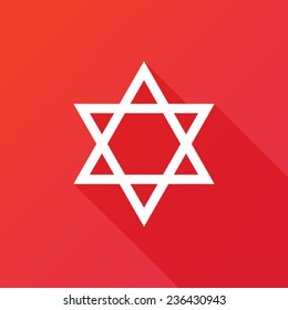 Star of David icon | sing | symbol. Flat design style with long shadow 