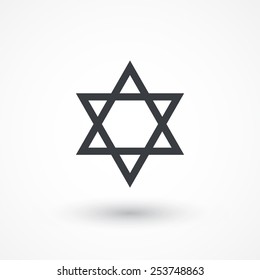 Star of David icon | sing | symbol. Flat design style 