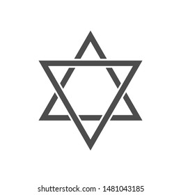 Star of David icon. Six pointed geometric star figure, generally recognized symbol of modern Jewish identity and Judaism Israel symbol