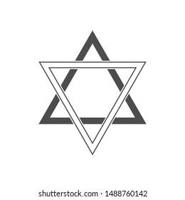 Star of David icon. Six pointed geometric star figure, generally recognized symbol of modern Jewish identity and Judaism Israel symbol