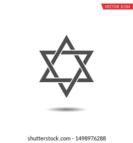 Star of David icon. Six pointed geometric star figure, generally recognized symbol of modern Jewish identity and Judaism Israel symbol