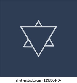 Star of David icon. Trendy flat vector line Star of David icon on dark blue background from Religion collection. 