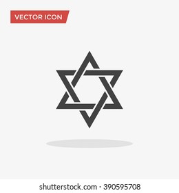 Star of David Icon in trendy flat style isolated on grey background. Vector illustration, EPS10.