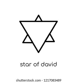 Star of David icon. Trendy modern flat linear vector Star of David icon on white background from thin line Religion collection, editable outline stroke vector illustration