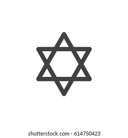 Star of David icon vector, filled flat sign, solid pictogram isolated on white. Symbol, logo illustration. Pixel perfect