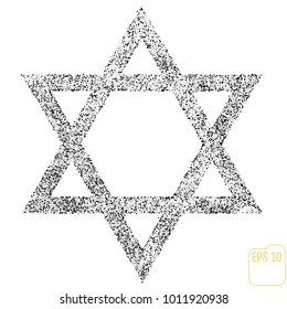 Star of David Icon Vector Illustration Symbol Israel Judaism Black Dots on White Background