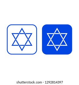 Star of David icon. Vector illustration