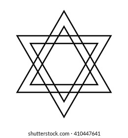 Star of David Icon Vector Illustration Symbol Israel Judaism Black White
