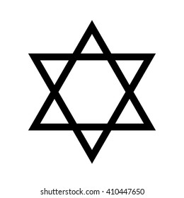 Star of David Icon Vector Illustration Symbol Israel Judaism Black White