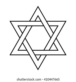 Star of David Icon Vector Illustration Symbol Israel Judaism Black White