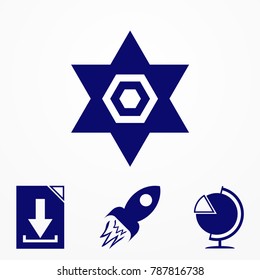 Star David icon vector illustration icon for website.