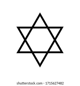 Star of david icon vector on white background