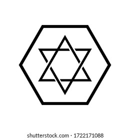 Stern der daviden Symbol, Vektorgrafik auf weißem Hintergrund