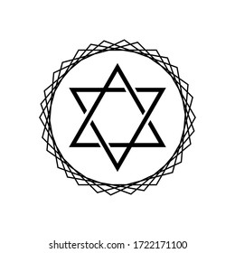 Star of david icon vector on white background