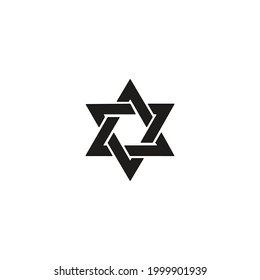 estrella del vector de icono de david sobre un fondo blanco