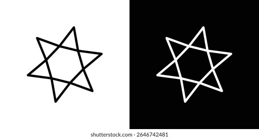 Estrela de David ícone vetor elemento simples ilustração editável