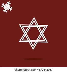 Star of David. Icon Vector - stock vector