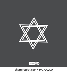 Star of David. Icon Vector - stock vector