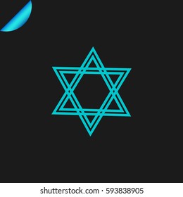 Star of David. Icon Vector - stock vector