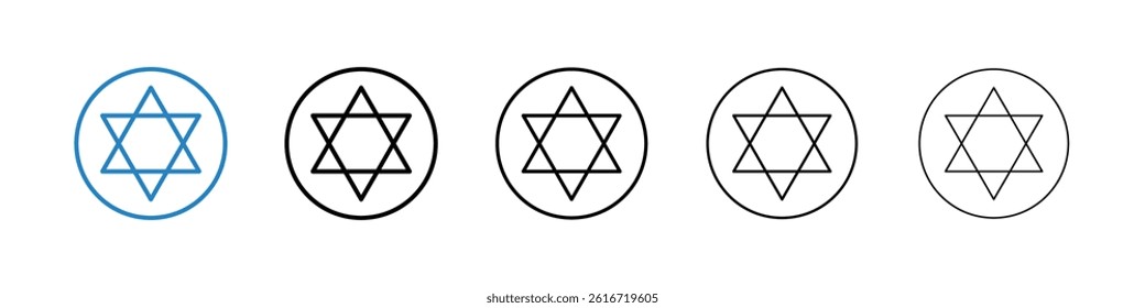 Star of david icons collection vectors for web ui