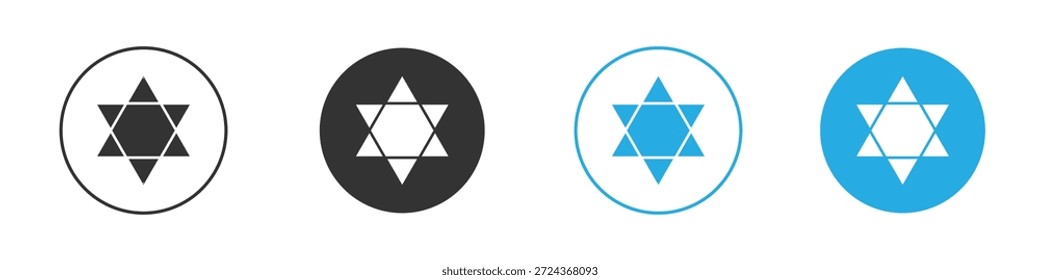 Stern von David Icons Design-Element. Vektorgrafik auf weißem Hintergrund.