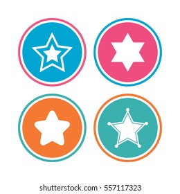 Star David Icons Sheriff Police Sign Stock Vector Royalty Free