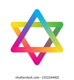 Star of David isolated. Colorful vector star icon. Abstract Star